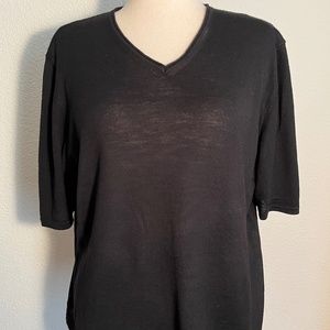 Marina Rinaldi Virgin Wool Short Sleeve V-Neck 3/4 Sleeve Sweater Made in Italy